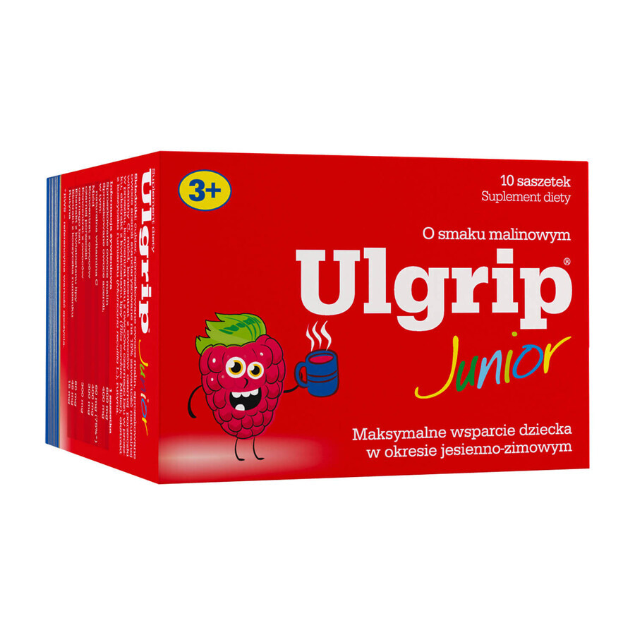 Olimp Ulgrip Junior, sabor frambuesa, 10 sobres