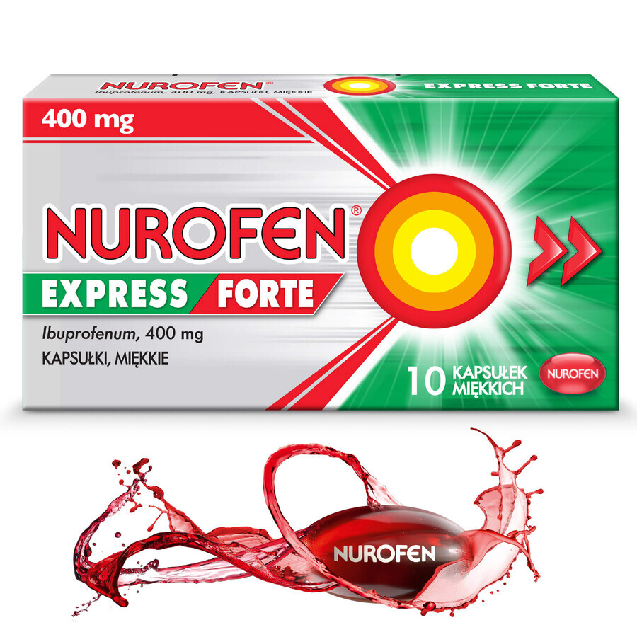 Nurofen Express Forte 400 mg, 10 cápsulas blandas