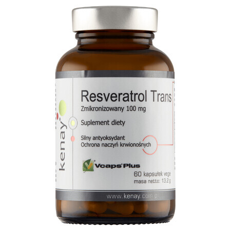 Kenay Resveratrol Trans Micronizado 100 mg, 60 cápsulas vegetales