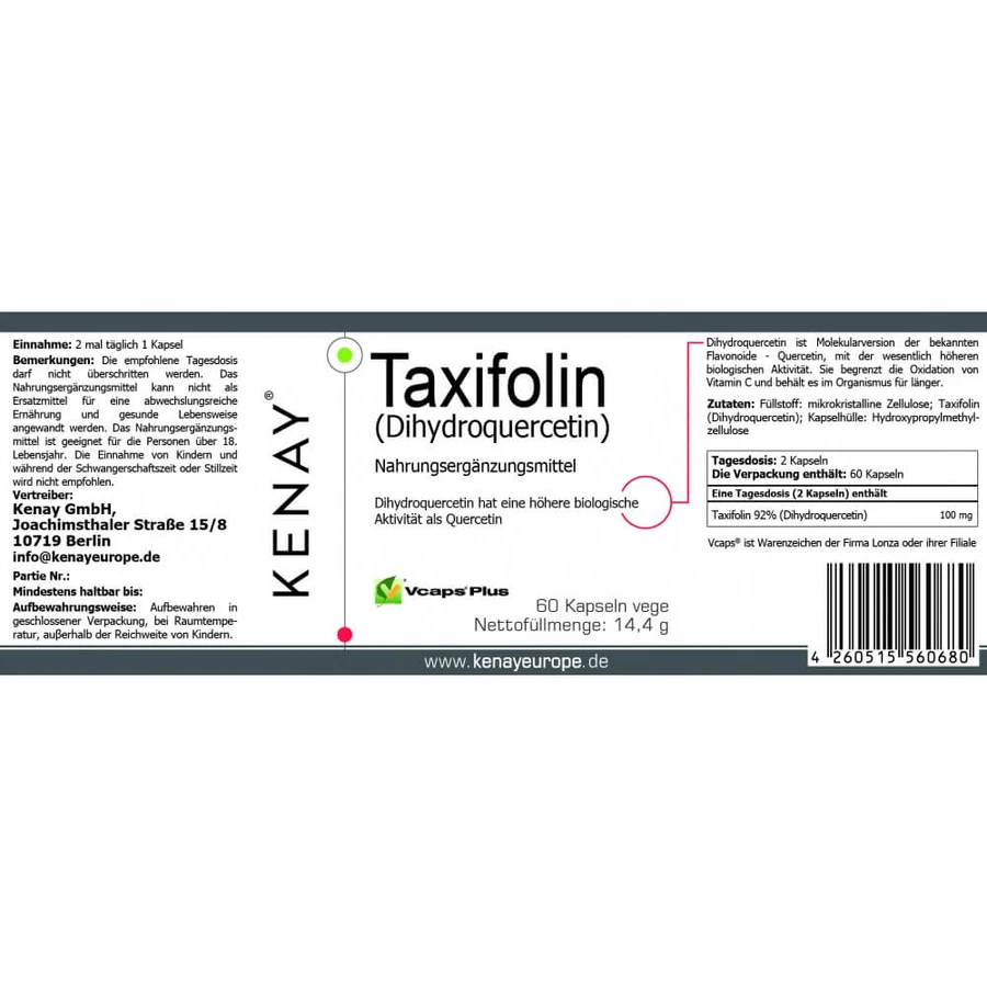 Kenay, Taxifoline, dihydroquercétine, 60 gélules