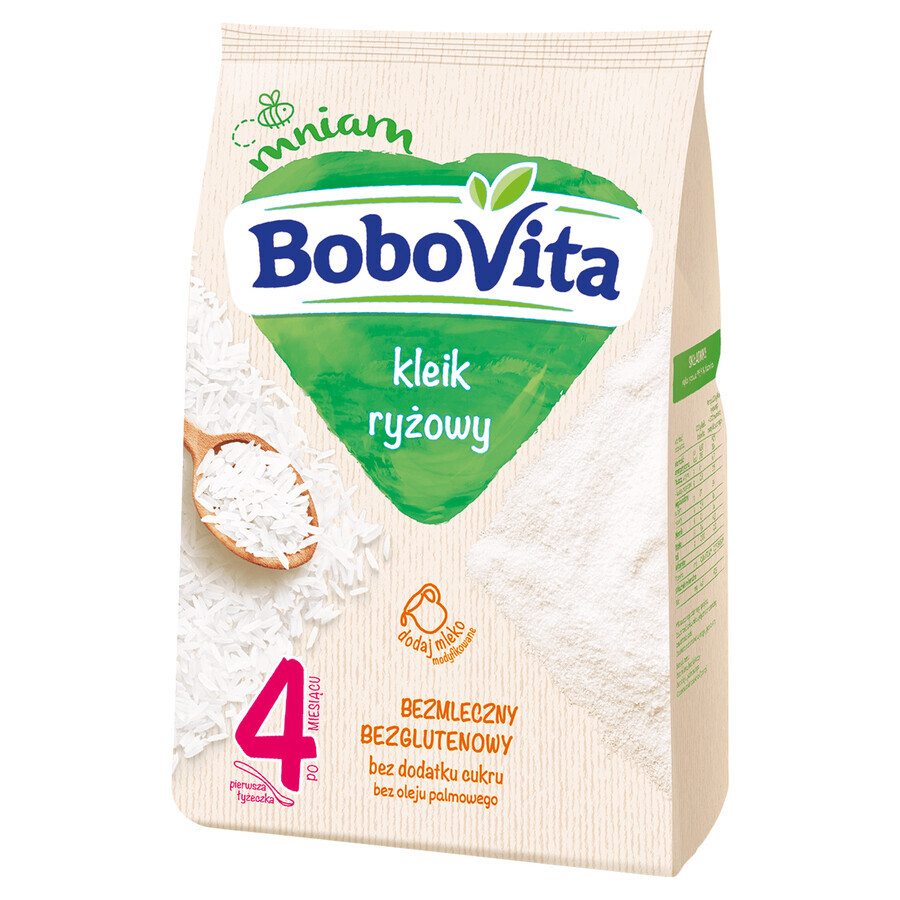 BoboVita Gachas de arroz, sin lácteos, sin gluten, sin azúcares añadidos, a partir de 4 meses, 160 g