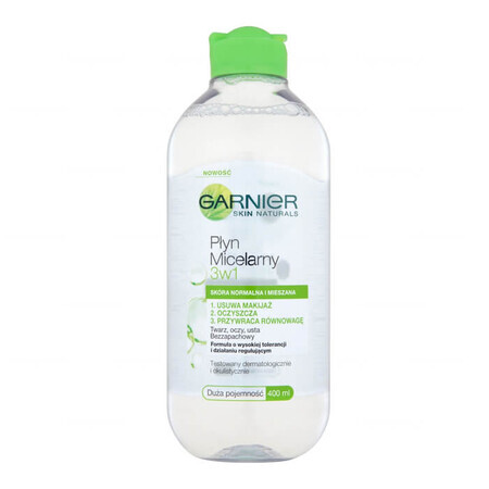 Garnier, fluido micelar 3 en 1, piel normal y mixta, 400 ml