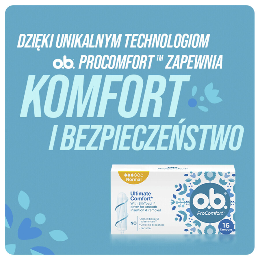 OB ProComfort, tampones higiénicos, Super Plus, 16 piezas