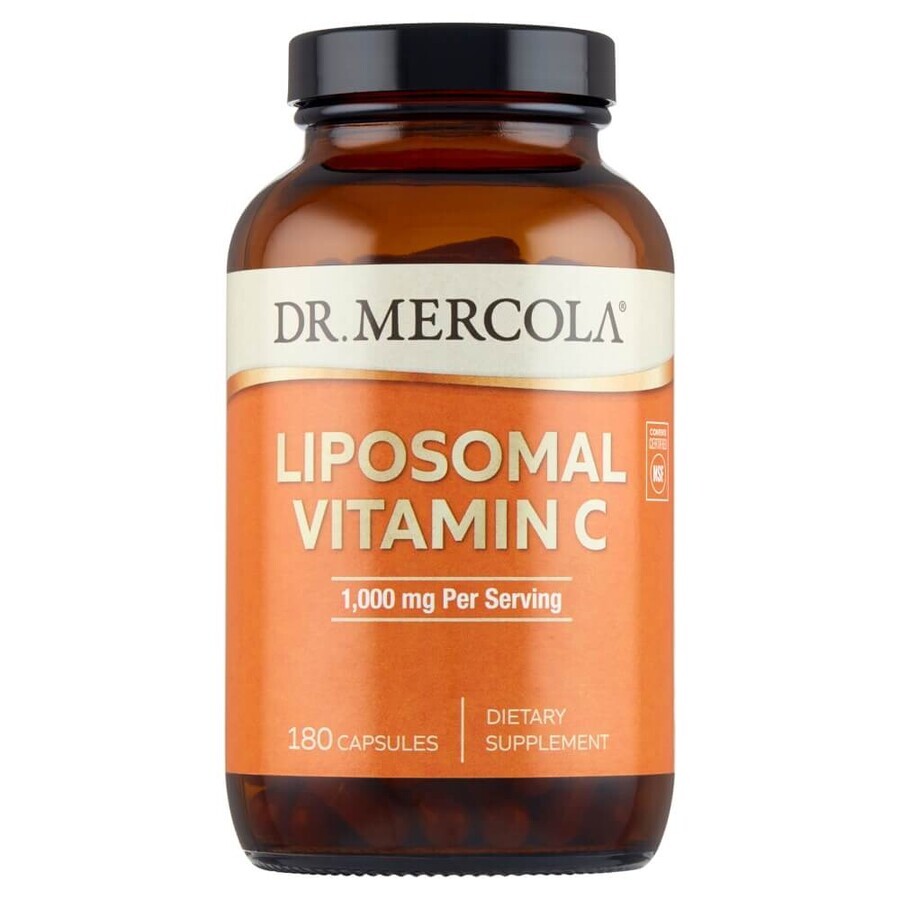 Dr. Mercola Vitamina C Liposomal, vitamina C 1000 mg, 180 cápsulas