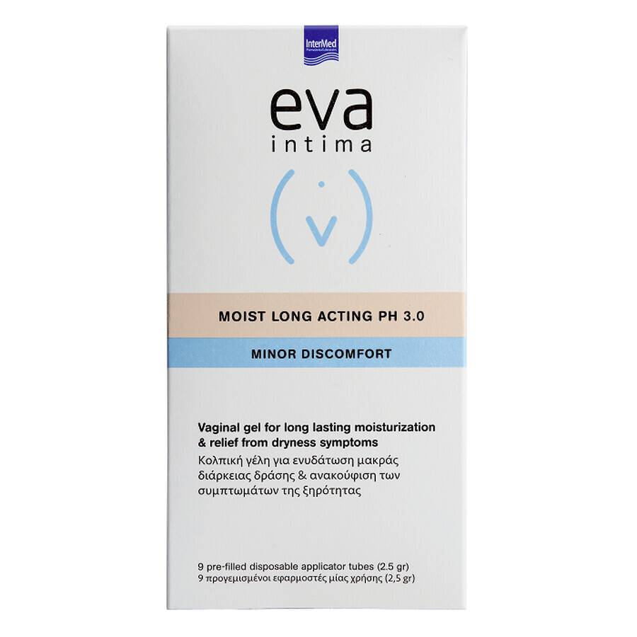 Eva Intima Moist Langwerkende Vulvovaginale Hydraterende Gel pH 3.0, 9 vaginale applicators, Intermed