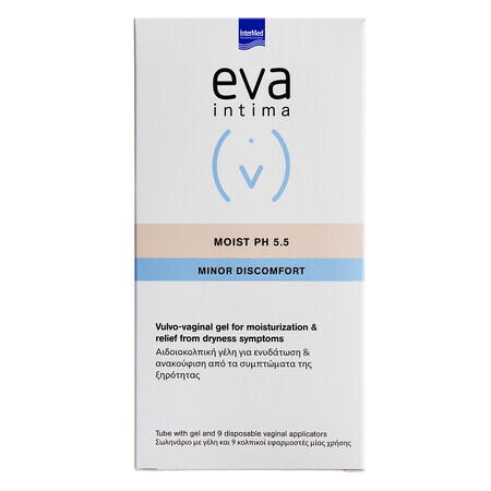 Vulvovaginale gel voor hydratatie en verlichting van droogheidsklachten Eva Intima Moist pH 5,5, 9 vaginale applicators, Intermed