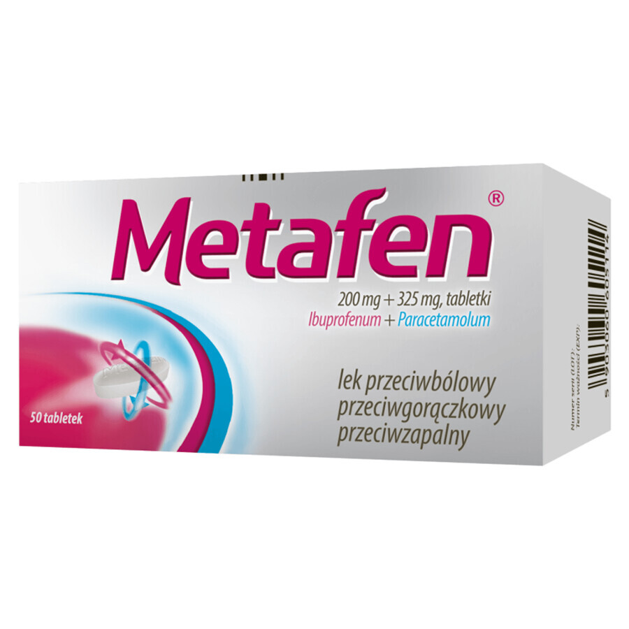 Metafeno 200 mg + 325 mg, 50 comprimidos