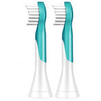 Philips Sonicare For Kids 3+, cabezales de cepillo de dientes eléctrico, reemplazables, mini, HX6032/33, 2 piezas