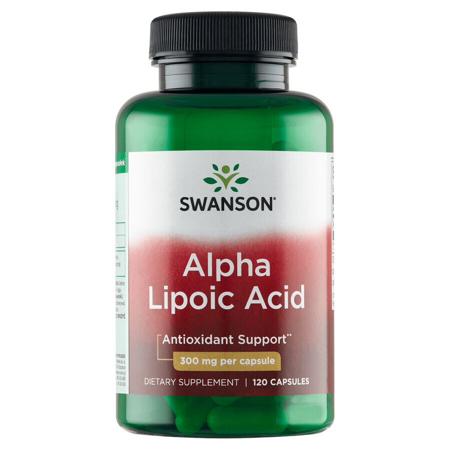 Swanson Ácido Alfa Lipoico, Ácido Alfa Lipoico 300 mg, 120 cápsulas