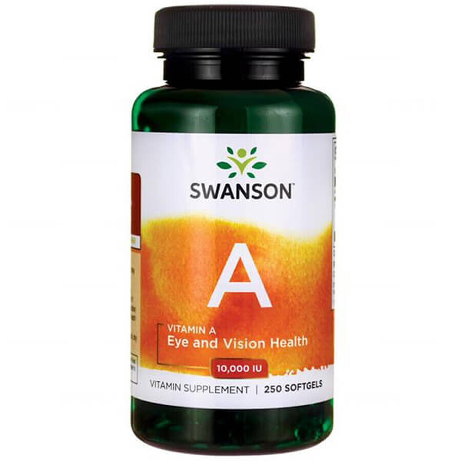 Swanson A, vitamina A 10.000 UI, 250 cápsulas de gel