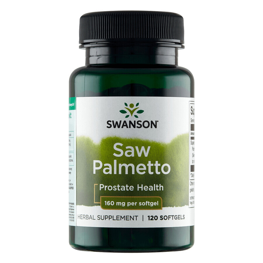 Swanson Saw Palmetto 160 mg, sabal palm, 120 capsule gel