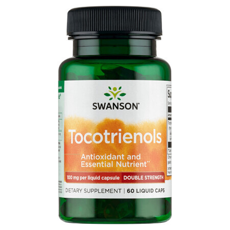 Swanson Tocotrienols Double Strength, Tocotrienols Forte DeltaGold cu Annatto, 60 capsule gel