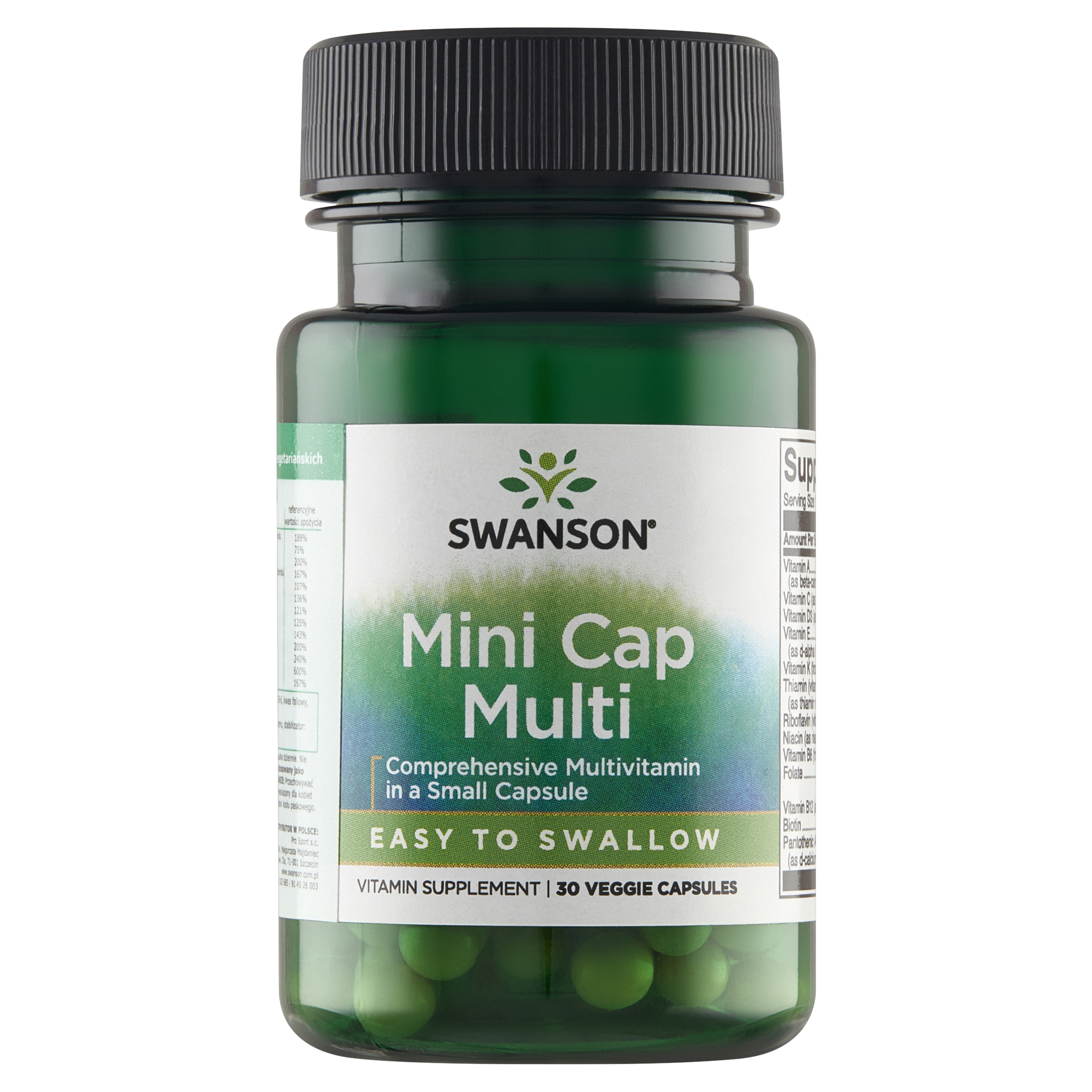 Swanson Mini Cap Multi Tägliches Multivitamin, 30 vegetarische Kapseln