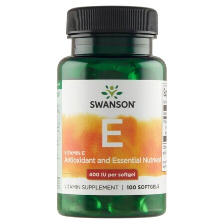 Swanson E, vitamina E natural 400 UI, 100 cápsulas de gel