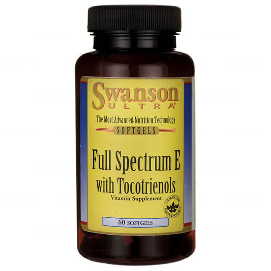 Swanson E con Tocotrienoles, vitamina E y tocotrienoles, 60 cápsulas