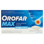 Orofar Max 2 mg + 1 mg, sabor menta, 20 pastillas duras