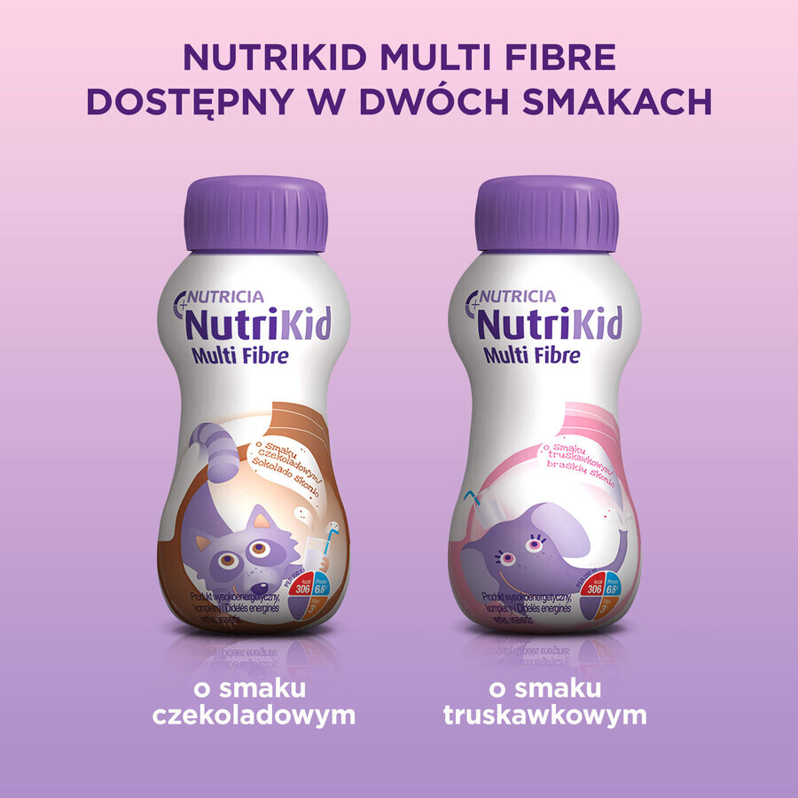 NutriKid Multi Fibre, preparat nutritiv pentru copii peste 1 an, aromă de ciocolată, 200 ml