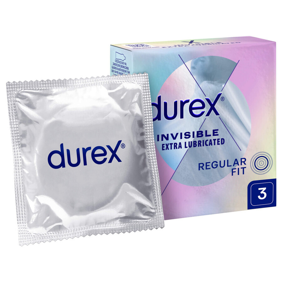 Durex Invisible, preservativos superfinos, 3 piezas