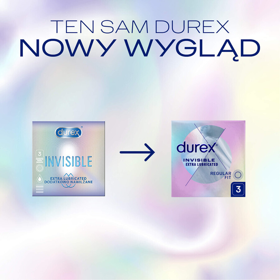 Durex Invisible, preservativos superfinos, 3 piezas