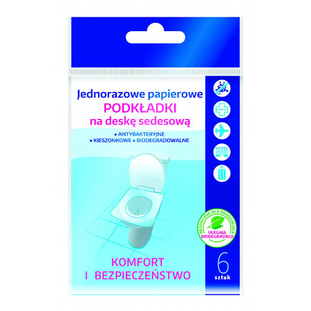 Inter-Vion, toallas higiénicas, desechables, papel, antibacteriano, 499260, 6 piezas