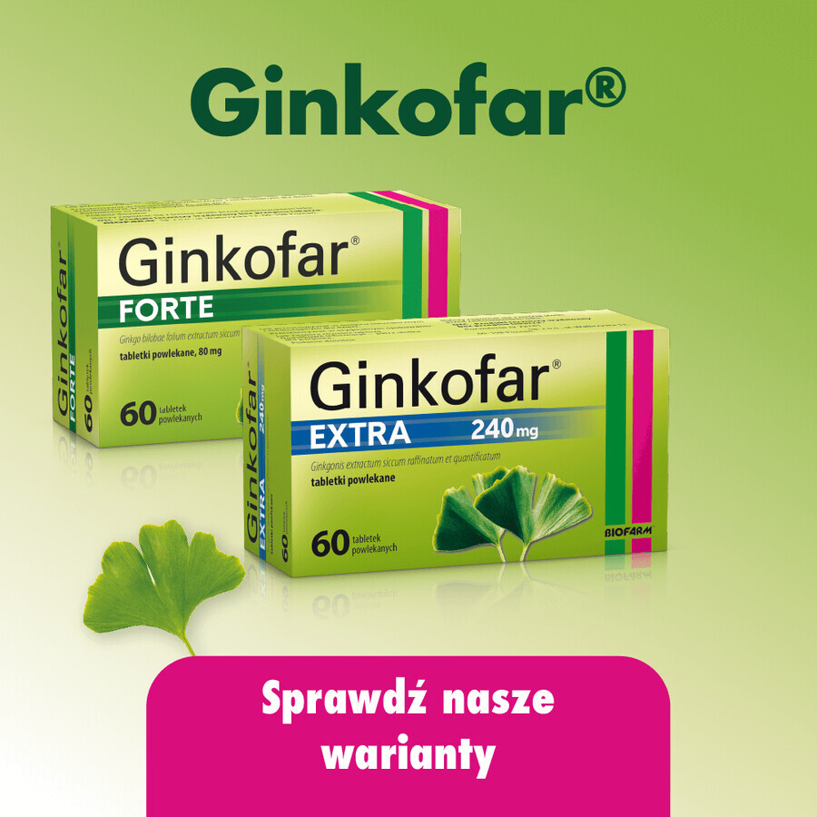 Ginkofar Intense 120 mg, 60 comprimate filmate