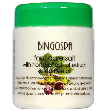 Bingospa, sal para los pies con extracto de castaño de Indias y aceite del árbol del té, 550 g