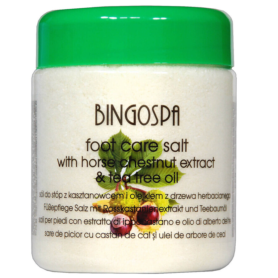 Bingospa, sal para los pies con extracto de castaño de Indias y aceite del árbol del té, 550 g