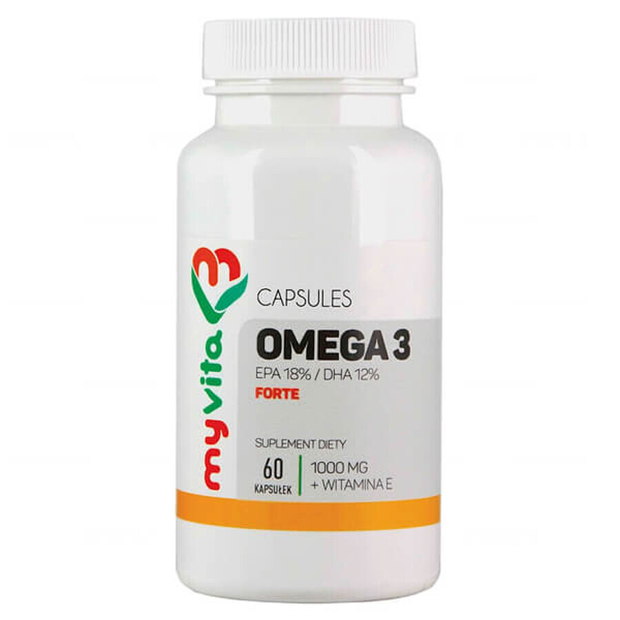 MyVita, Omega-3 forte + vitamina E, EPA/ DHA, 60 cápsulas