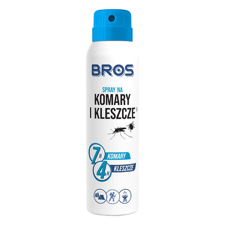 Bros, spray pentru țânțari și căpușe, DEET 15%, 90 ml