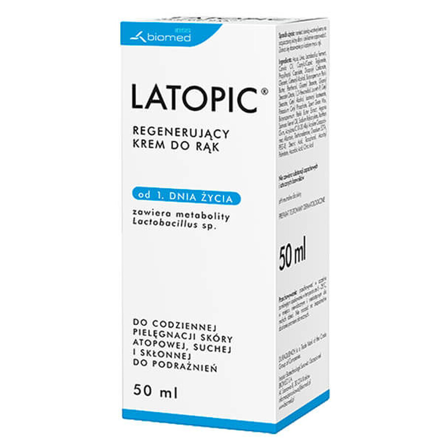 Latopic, regenerierende Handcreme ab Tag 1, atopische Haut, 50 ml