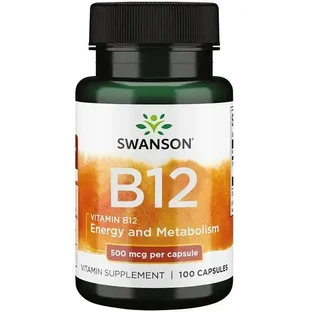Swanson B-12 met foliumzuur, vitamine B12 en foliumzuur, aardbeiensmaak, 100 zuigtabletten