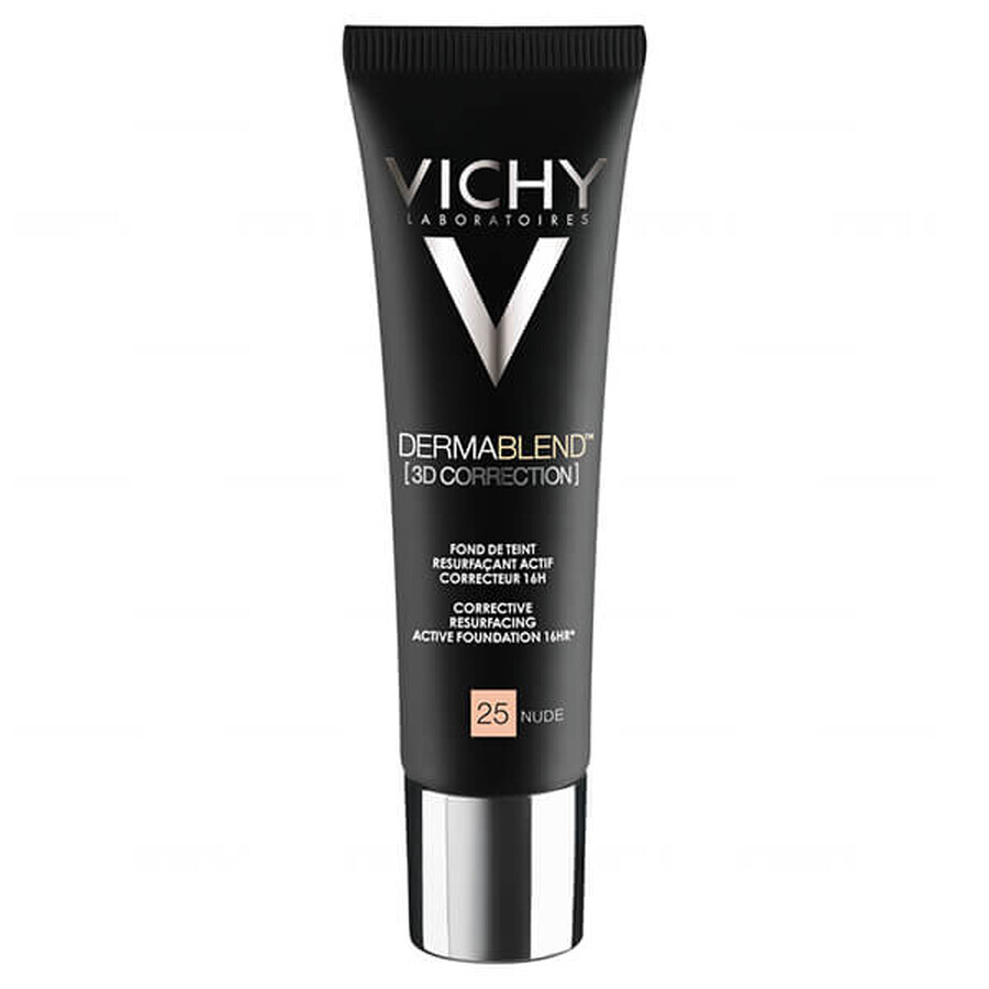 Vichy Dermablend Correction 3D, fond de ten pentru nivelarea suprafeței pielii, Nr. 25, Nude, 30 ml