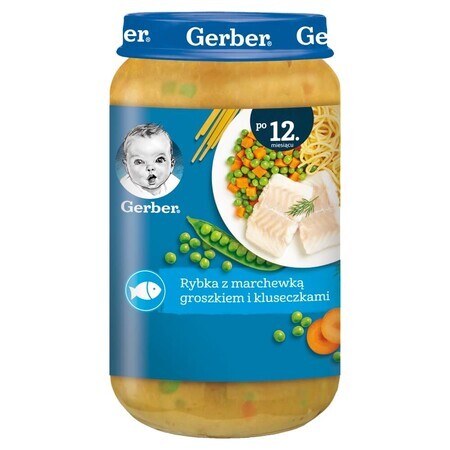 Gerber Junior Dinner, fish with carrots, peas and noodles, after 12 months, 250 g