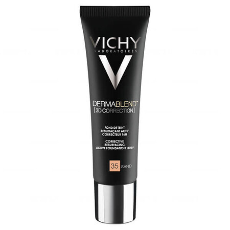 Vichy Dermablend Correcting 3D, fond de ten pentru nivelarea suprafeței pielii, nr. 35, Sand, 30 ml