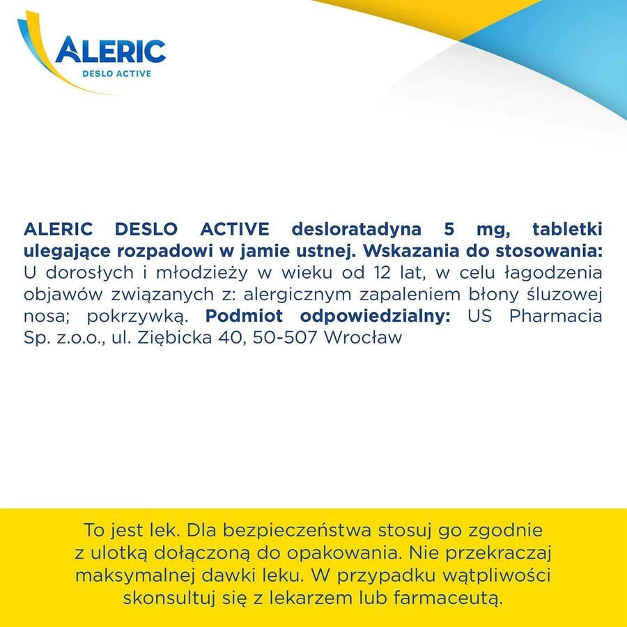 Aleric Deslo Active 5 mg, 10 comprimidos bucodispersables