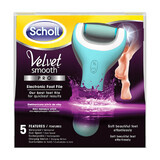 Scholl Velvet Smooth Pro Electronic Foot File with Battery Charger Waterproof Blue 1pc