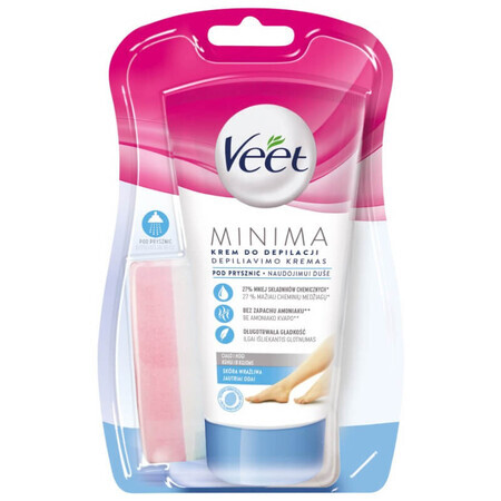 Veet Silky Fresh, crema depilatoria per la doccia, pelle sensibile, 135 ml