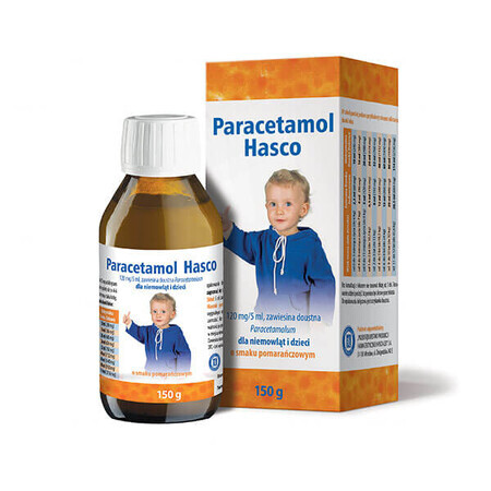 Paracetamol Hasco 120 mg/ 5 ml, suspensión oral para lactantes y niños, sabor naranja, 150 g