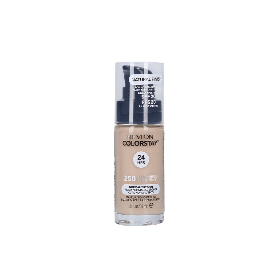 Revlon ColorStay, base para piel normal y seca, nº 250, Fresh Beige, con dosificador, 30 ml