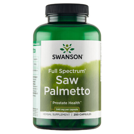 Swanson Saw Palmetto 540 mg, palma enana americana, 250 cápsulas