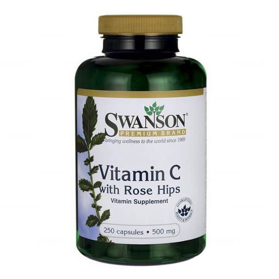 Swanson C, vitamina C 500 mg con rosa silvestre, 250 cápsulas