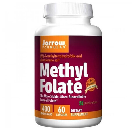 Jarrow Formulas Methyl Folate, ácido fólico 400 µg, 60 cápsulas