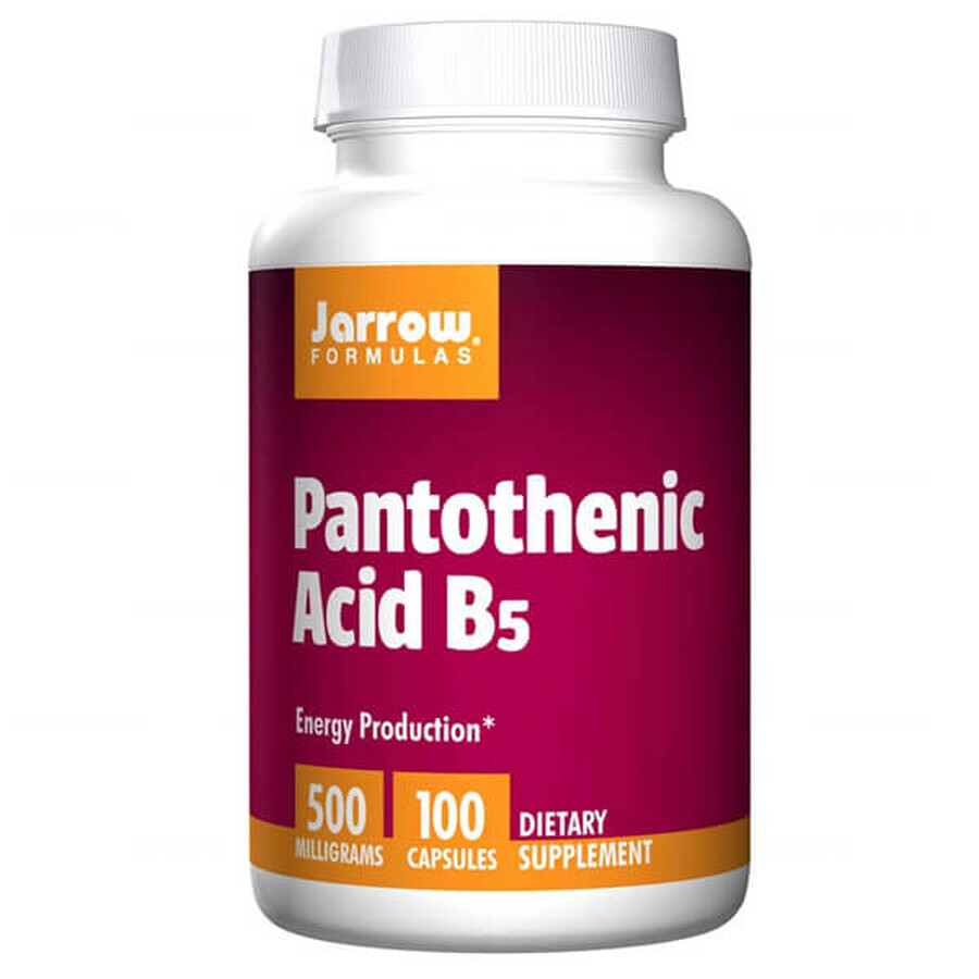 Jarrow Formulas Pantothenic Acid B5, ácido pantoténico 500 mg, 100 cápsulas