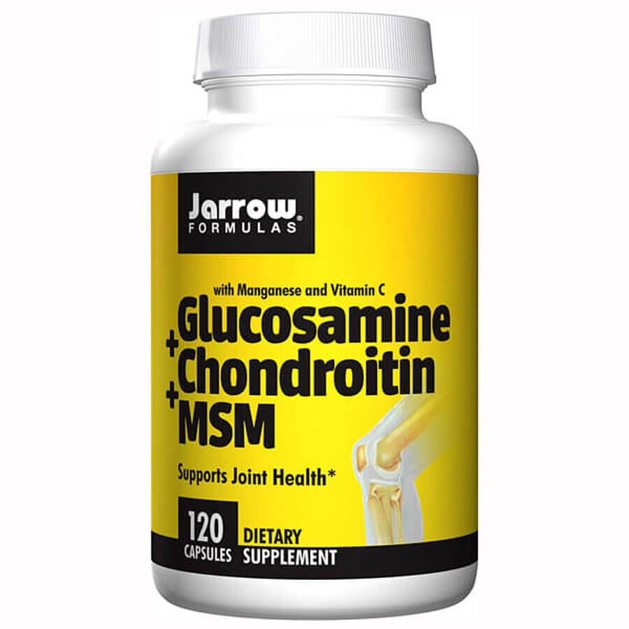 Jarrow Formulas Glucosamina + Condroitina + MSM, 120 cápsulas