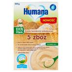 Humana Papilla de 5 cereales 100% Ecológica, sin lácteos, sin azúcares añadidos, a partir de 6 meses, 200 g