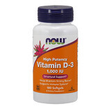 Now Foods Vitamina D-3 1000 UI, vitamina D, 180 cápsulas