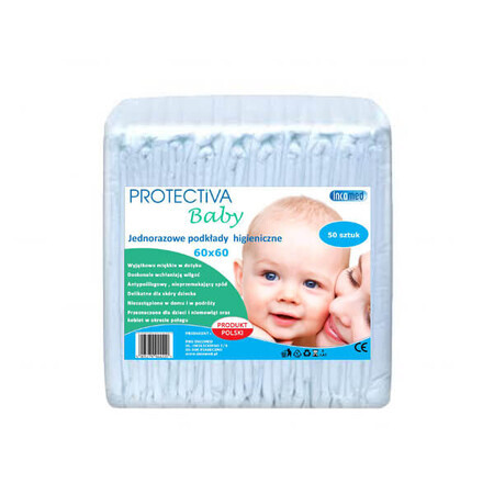 Protectiva Baby, sanitary pads, disposable, 60 cm x 60 cm, 50 pcs