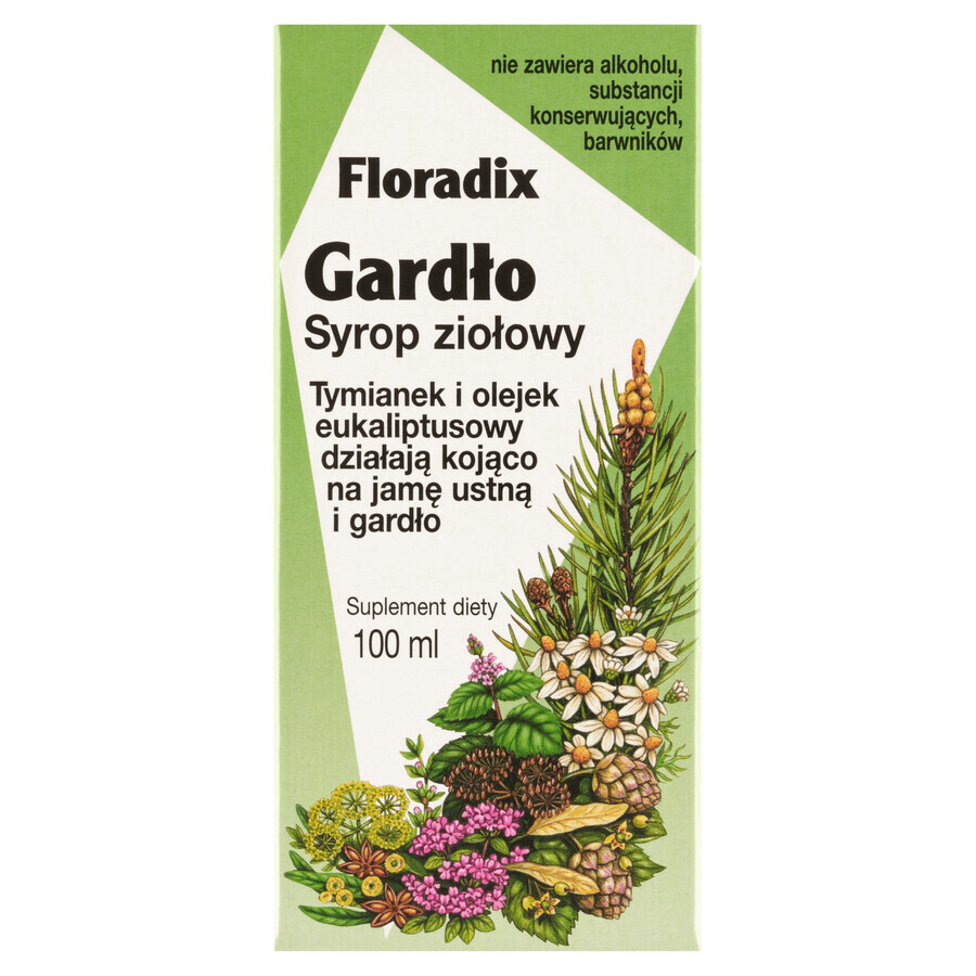 Floradix Garganta, jarabe de hierbas, 100 ml