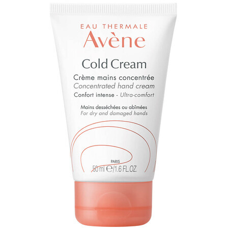 Avène Cold Cream, crème concentrée pour les mains, peaux sèches et abîmées, 50 ml