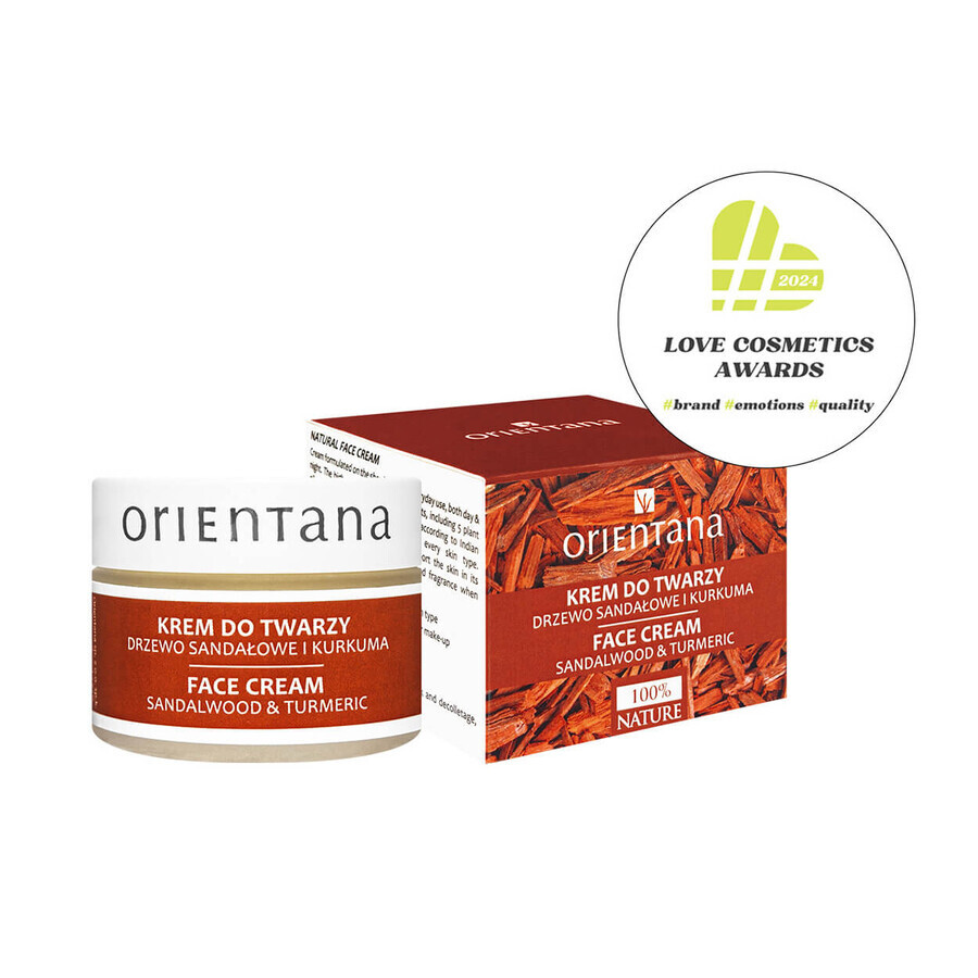 Orientana, cremă de față de zi și de noapte, lemn de santal și turmeric, 50 g